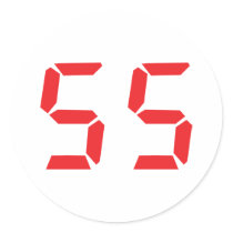 55 fifty-fife red alarm clock digital number stickers by Tomaniac 55 fifty-fife red alarm clock digital number stickers