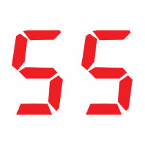 55 fifty-fife red alarm clock digital number t-shirts by Tomaniac 55 fifty-fife red alarm clock digital number t-shirts