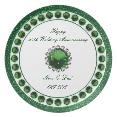 55 Wedding Anniversary Plate