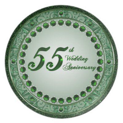 55 Wedding Anniversary Plate
