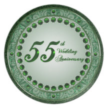 55 Wedding Anniversary Plate