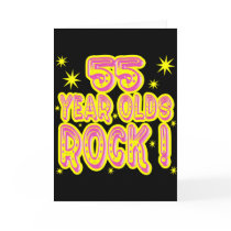 55 Year Olds Rock! (Pink) Greeting Card