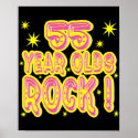 55 Year Olds Rock! (Pink) Poster Print