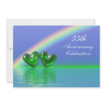55th Anniversary Emerald Hearts Personalized Announcements