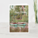 55th Birthday Card - blue boats card