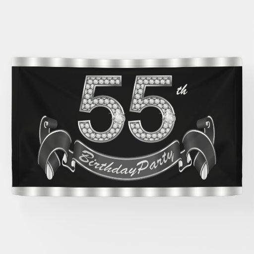 55th Birthday Party Banner Zazzle