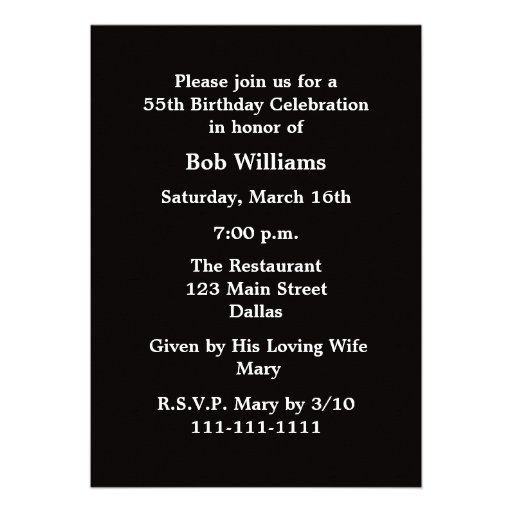 55th Birthday Party Invitation -- Colorful Candles