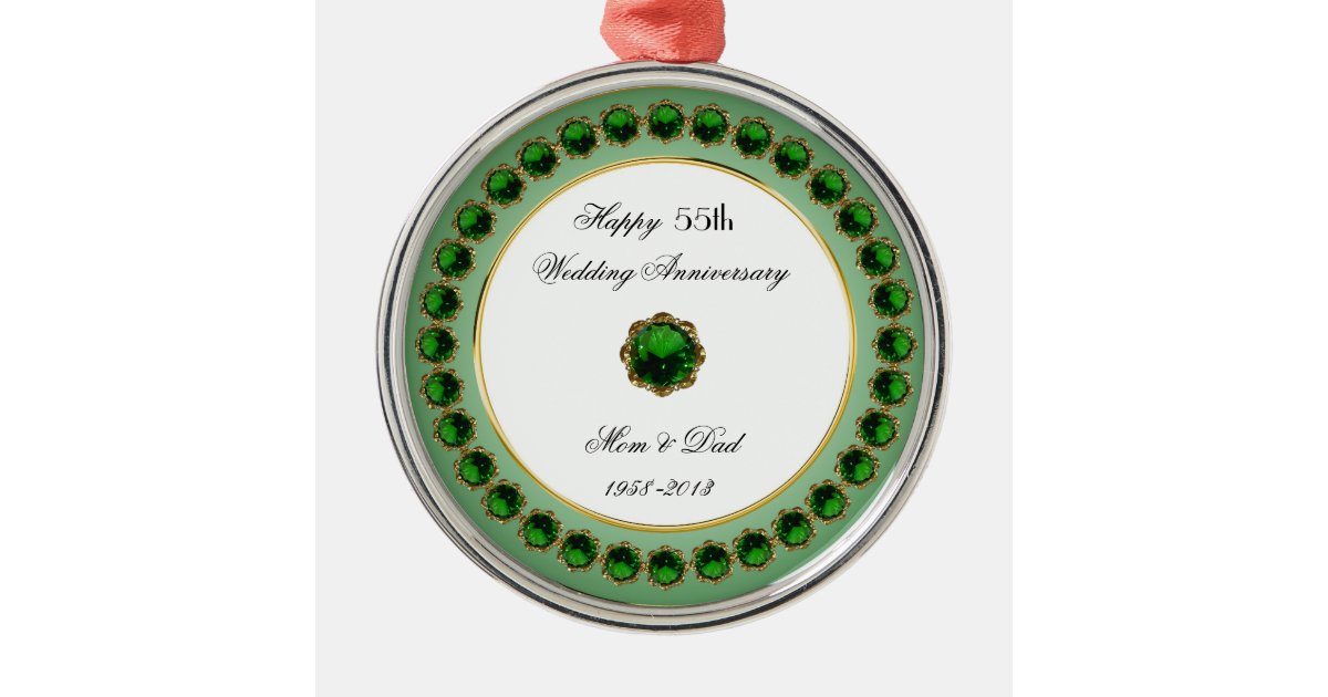 55th Wedding Anniversary Ornament | Zazzle