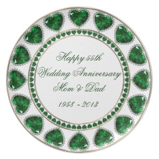 55th Wedding Anniversary Plate