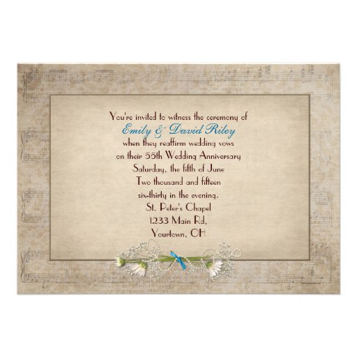 55th Wedding Anniversary Vow Renewal Custom Announcement