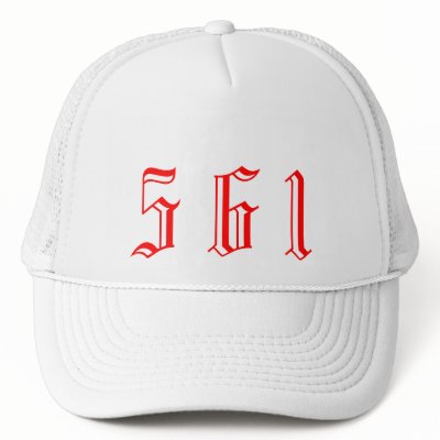  561 hat(red on white)