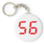 56 fifty-six red alarm clock digital number keychain