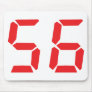 56 fifty-six red alarm clock digital number mouse mat
