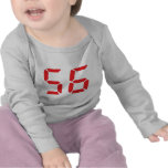 56 fifty-six red alarm clock digital number tee shirt