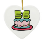 56 Year Old Birthday Cake Christmas Tree Ornaments