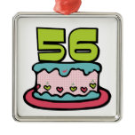 56 Year Old Birthday Cake Ornament
