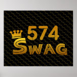 574 Area Code Swag Print