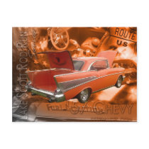 57 Chevy-Lake Scott Rod Run Series postcards