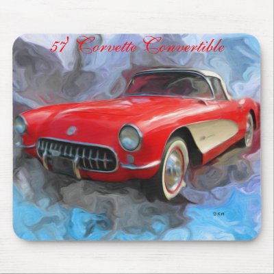 57' Corvette Convertible Mouse Pad by ezcat1