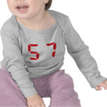 57 fifty-seven red alarm clock digital number t-shirts