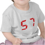 57 fifty-seven red alarm clock digital number tee shirt