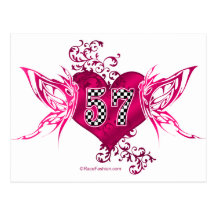 57 racing numbers butterflies postcard