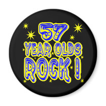 57 Year Olds Rock! (Blue) Magnet by TShirtDotCom 57 Year Olds Rock! (Blue) Magnet