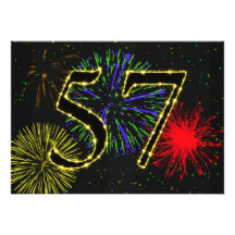 57th birthday party invitate custom invite
