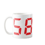 58 fifty-eight red alarm clock digital number mugs