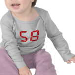 58 fifty-eight red alarm clock digital number tees
