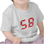 58 fifty-eight red alarm clock digital number tshirt