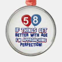 58th year old birthday gift christmas tree ornaments