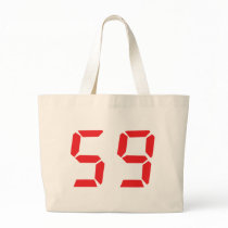 59 fifty-nine red alarm clock digital number bags