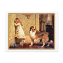 59 Girl with Pet Shelti postcards by VintagePets 59 Girl with Pet Shelti postcards
