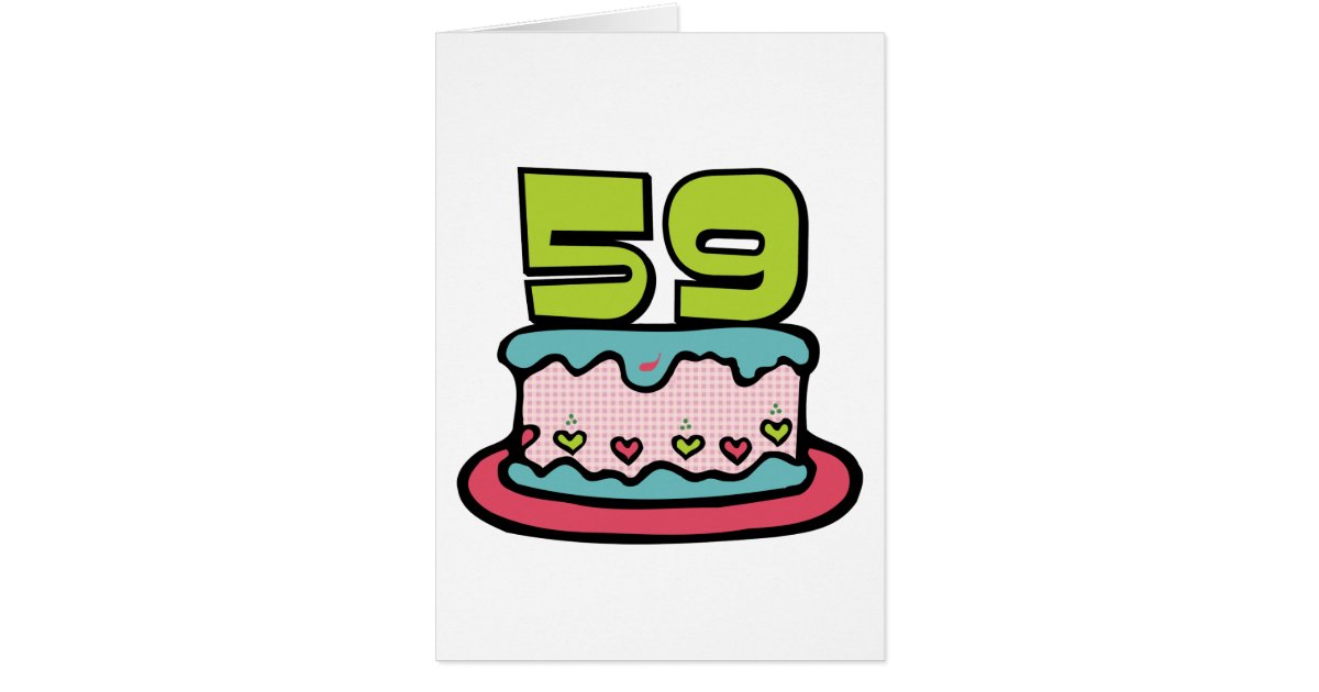 59 Year Old Birthday Cake Card Zazzle