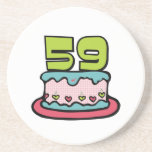 59 Year Old Birthday Cake Drink Coasters
