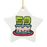 59 Year Old Birthday Cake Christmas Ornament