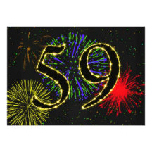 59th birthday party invitate cards