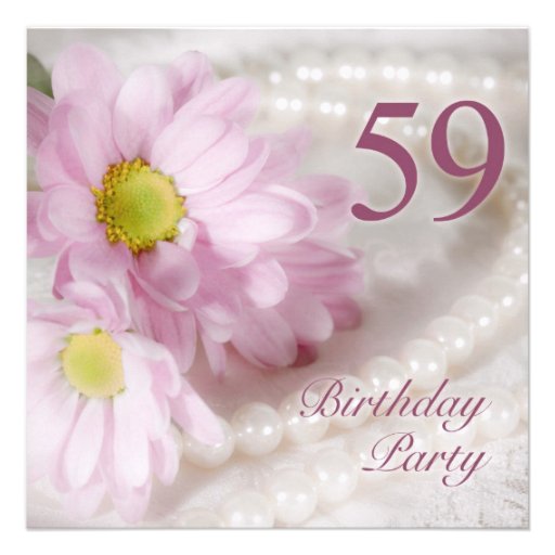 59th Birthday party invitation with daisies