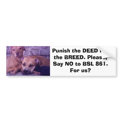 5-08-07, Punish the DEED not the BREED. Please,... Bumper Stickers by jasongale