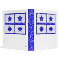 5 & 10 Point Sparkle Lucky BlueStars 3 Ring Binder