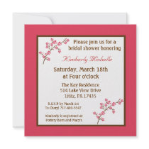 5.25x5.25 Pink Cherry Tree Bridal Shower Invite