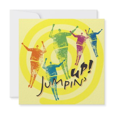 5.25x5.25 Yellow Jumpin' Up! Invitation by pickledradish