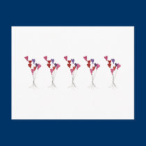 5 Balloon Hearts Postcard postcards