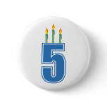 5 Birthday Candles (Blue / Green) Pins