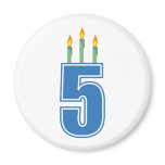 5 Birthday Candles (Blue / Green) magnets