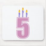 5 Birthday Candles (Pink / Purple) Mouse Pads