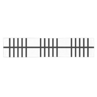 5 Bisected Black Lines Table Runner Short Table Runner