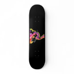 5 Black Butterflies On Swirly Rainbow Skate Board Deck