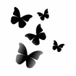 5 Black Butterflies Photo Cutout